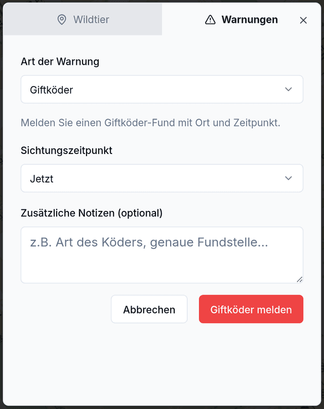 Giftköder melden